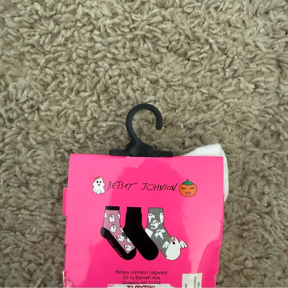 Betsey Johnson Halloween Ghost Socks - Black and White - Picture 2 of 2